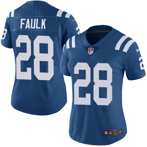 Indianapolis Colts #28 Limited Marshall Faulk Royal Blue Nike NFL Home Women Vapor Untouchable jerseys->indianapolis colts->NFL Jersey